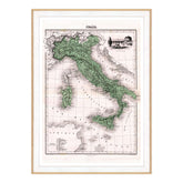 Antica Mappa Italia - Anno 1870